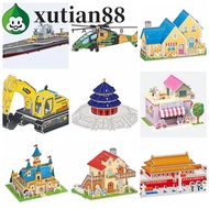 XUTIAN 3D Castle Airplane Assembly Model, Building Model 3d Puzzles, Building Block Toy Cardboard Ai