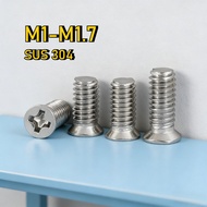 304 Stainless Steel Phillips Flat Head Screw Countersunk Head Screw M1/M1.2/M1.4/M1.6/M1.7 [WDY-G]