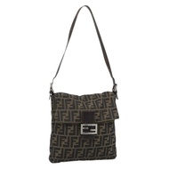 FENDI Zucca帆布單肩包 黑色 棕色 正品 186892V