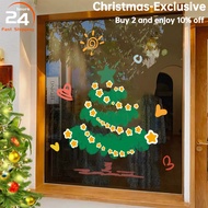 2026 New Year Christmas Scene Decoration Window Sticker Cartoon Christmas Tree Static Sticker for Sh
