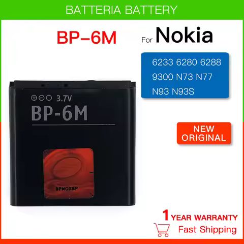 Rechargeable Battery BP-6M Phone Battery for Nokia N73 N77 N93 N93S 3250 6151 6233 6234 6280 6288 62