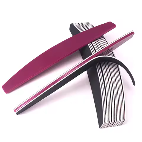 1PCS Plastic Nail File Replacement Nail Buffer Block Metal Handle With Black Sand Paper Strips Sandi