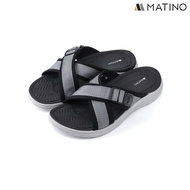 MATINO PLAY รองเท้าแตะชายหนังแท้ รุ่น MC/T 9328 - BLACK/GRAY