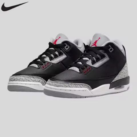 Nike teen shoes Air Jordan 3 comfortable medium top shock-absorbing and wear-resistant basketball sh
