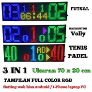 RGB digital scoreboard size 70 x 20 cm futsal scoreboard badminton scoreboard volleyball scoreboard 