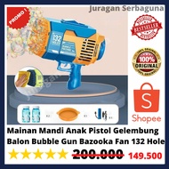 Kids Bath Toy Bubble Gun Balloon Bubble Gun Bazooka Fan 132 Holes