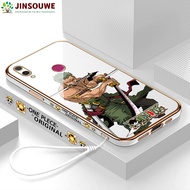 Jinsouwe เคสมือถือสำหรับ Huawei Y9 2019 Y92019เคสมือถือสำหรับการ์ตูนเด็กหญิงเด็กชายอะนิเมะ Zoro กรอบเคลือบบางกรอบ