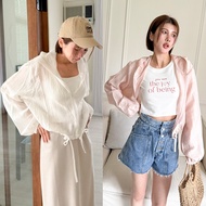 [HARPER] Lower Drawstring Embossed Hooded Jacket | Short Thin [JTB65630J] Jacket Woman Jaket Perempu