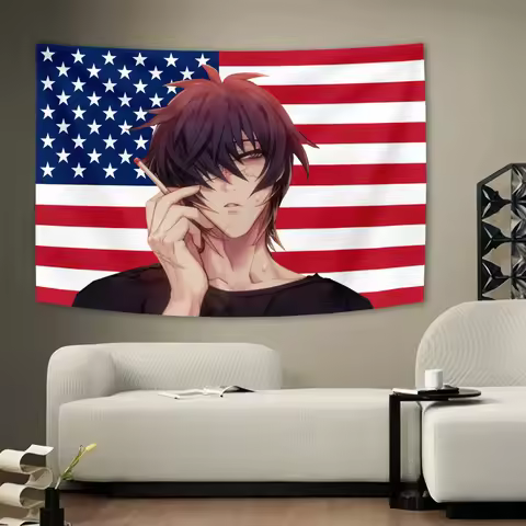 Slow Damage Surrounding Anime Games Tapestry Wall Decor Living Room Sofa Background Cloth Pink Flags