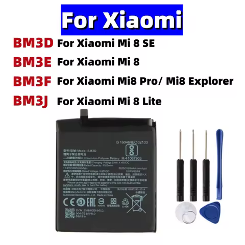 BM3D BM3E BM3F BM3J Battery For Xiaomi Redmi Mi8 Mi 8SE M8 Mi8 Pro Mi 8 Explorer Mi8 Lite + Tools