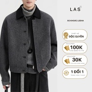 WinterJacket Sheepskin Jacket Mixed Gray, Black, Beige THELAS Design Loose Short Form AK-081