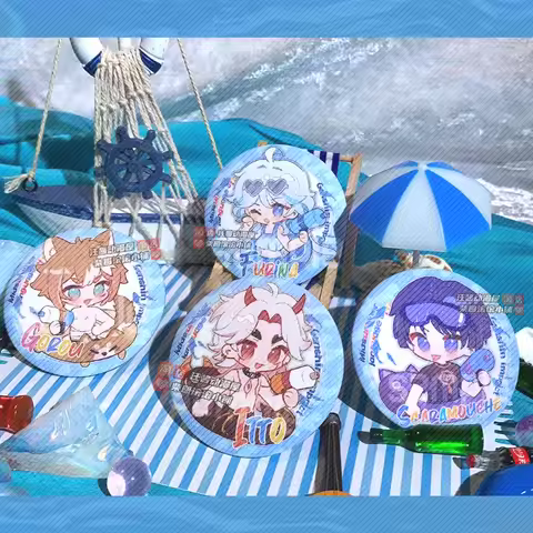 Game Genshin Impact Wanderer Furina Gorou Arataki Itto Cosplay Q Version Badge Brooch Pins Button Pe