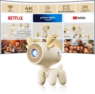 โปรเจคเตอร์ 4K projector พกพา โปรเจคเตอร์มินิต่อกับมือถือ mini projector ดู หนัง android projector