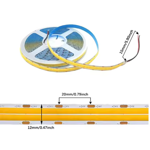 24V 5M 10M Super Bright Double Line Dimmable COB LED Strip 600 LED/m 24w/m 3000k 4000k 6000k Enginee