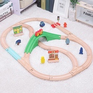 Plastic Spiral Train Tracks Wood Railway Accessories Track Bridge Piers With Fit Wooden Tracks Train Set Toys For Children Gifts