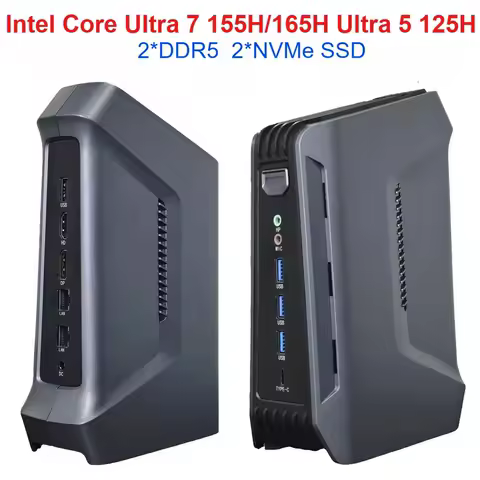 F12 Mini PC Intel Ultra 5 125H/Ultra 7 155H/165H Thunderbolt4 2xDDR5 2xPCIe 2x2.5G LAN Windows 11 Wi