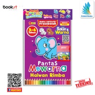 Buku Aktiviti Prasekolah - SET Buku Pantas Mewarna Haiwan Rimba - PENSEL WARNA - Dwibahasa - Buku Ka