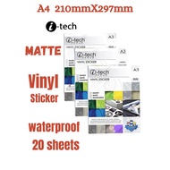 itech A4 Waterproof Vinyl Sticker - Matte Finish