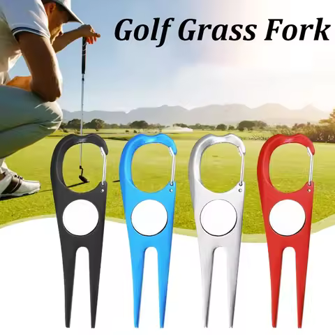 Portable Golf Grass Pitch Repair Cleaner Tools Fork Golfs Lawn Repairing Tool Wear-Resistant Aluminu