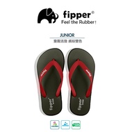 FIPPER Natural Rubber Slippers (Unisex) Wide Green (Army), Black/Red Size 8 Flip Flops