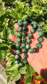 缅甸老花青珠颈链A货