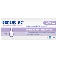 Galderma Benzac AC 2.5 Benzoyl Peroxide (60g) Acne Cream 2.5%