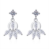 With Gra Certificate- Pt950 Platinum White Diamond Tassel Earrings Advanced Moissanite Earrings