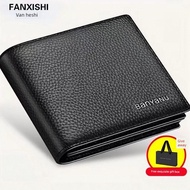 hadiah lelaki 錢包男 Dompet kulit asli lelaki, model terbaru 2026, dompet pendek kulit lembu tulen untu