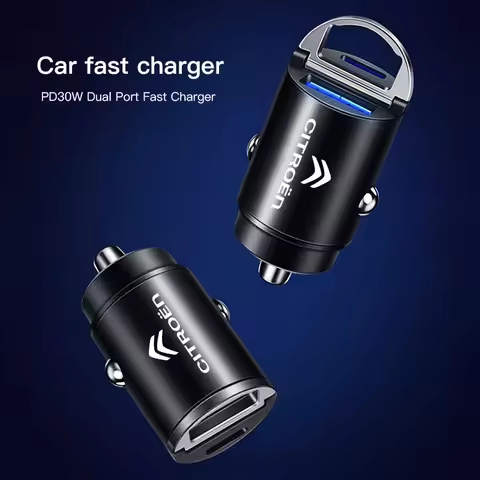 1 car fast charger USB Type-C charging adapter accessory, suitable for Citroen C4 C3 C2 C1 DS3 Berli
