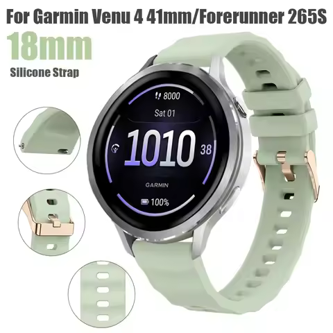 18mm Lady QuickFit Silicone Watch Strap For Garmin Venu 4 41mm 3S 2S/Forerunner 265S 255S Music/Vivo