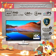 Dell U4323QE UltraSharp 43" 4K 3840 x 2160 UHD USB C Hub IPS LED Monitor with Speakers (2 x DP, 2 x 