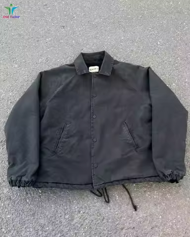 YZY Season 4 Distressed Washed Shearling Jacket Kanye Apparel Black Heavyweight Men's & Women's Coat
