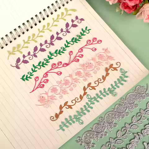 DUOFEN metal Cutting dies vine leaves border decorative elements for DIY craft projects Scrapbook Pa