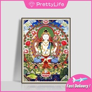 【 Pl】buddha Statue 5D DIY Diamond Painting Guanyin For Home Decor Wall Art 60x80cm ขนาดใหญ่
