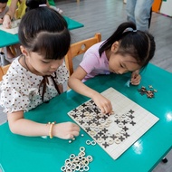 1.1 Set of Four Board Games for Children, Checkers Set, O An Quan,.. Wooden Folk Games