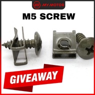 Screw BODY Cover set M5 TS516 Skru + Clip (1 Pieces) HONDA YAMAHA SYM BENELLI Y15 Y16 RSX EX5 RS NVX