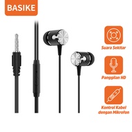 BASIKE Headset Music Super Extra Bass Handsfree Earphone Mini Earbuds In Ear for Samsung Xiaomi Vivo