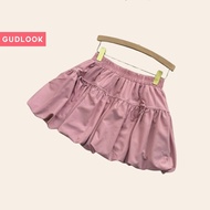 Chân váy Bí Ngô chân váy phồng đính nơ dáng ngắn chất thô mát lưng chun thương hiệu GUDLOOK