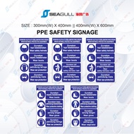PPE Mandatory Signage Sticker Ear Protection Safety Helmet Wear Mask Wear Boots Lift Correctly Wear 