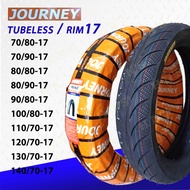 Journey Tubeless Tires R17 70/80-17, 70/90-17, 80/80-17, 80/90-17. 90/80-17, 100/80-17, 120/70-17,