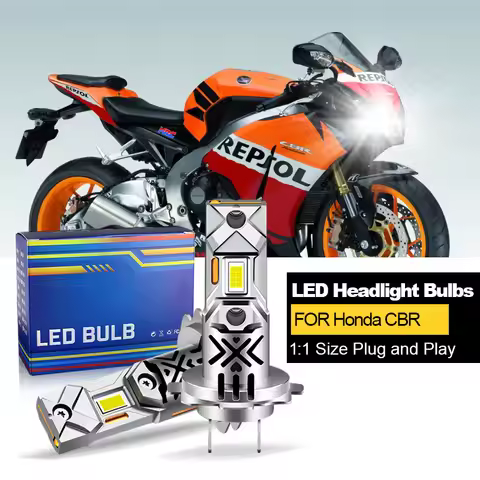 1/2PCS CANbus 1:1 Mini Size For Honda CBR1000RR 2004 2005-2019 Motorcycle LED Headlight H7 Hi/Lo Bea