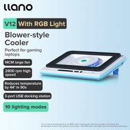 llano V12 V13 Laptop Cooler Powerful Turbo-Fan RGB Blower-style Cooling Pad with Infinitely Variable