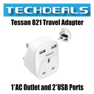 Tessan 821 Travel Adapter 1*AC Outlet and 2*USB Ports