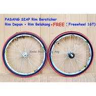 20x1.35 FREE FREEWHEEL PASANG SIAP rim 20"  ber sticker basikal disc rotor tayar 20x1.35 .Terus pasa