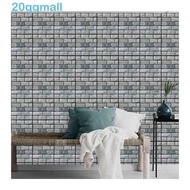 QQMALL Self Adhesive Tiles, PVC 3D Kitchen Wall Sticker, Wall Stickers Stone Grain Imitation Brick Peel and Stick Square Cobblestone ​Imitation Brick Home Decor