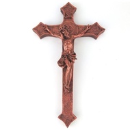 Cross Wall Hanging Benedict Medal 30cm Pointed Copper Color Corpus Jesus Statue Spiritual Statue