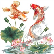 Lotus Koi Pattern Sticker Toilet Toilet Tile Good Luck Lotus Sticker Wall Doors Windows Home Sticker