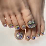 Handmade Wear Nails Toenails Manicure Strobe Diamonds Magic Color AB Diamonds Diamonds Manicure Toen