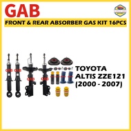 TOYOTA ALTIS ZZE121 ZZE121 (2000 - 2007) FRONT & REAR ABSORBER GAS KIT GAB 16PCS