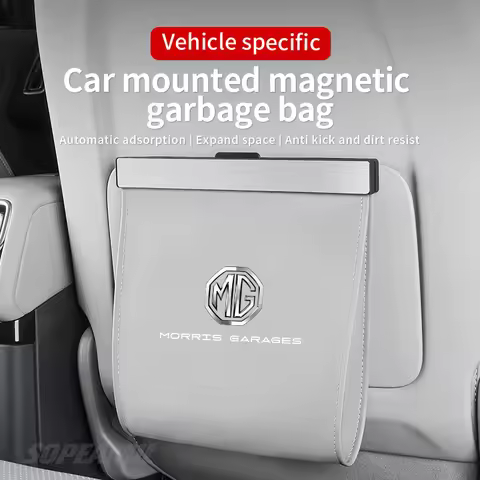 Car Garbage Bag Led Magnetic Seat Back Hanging Storage Bag Trash can MG ZS HS ES5 MG4 EV Electric S5
